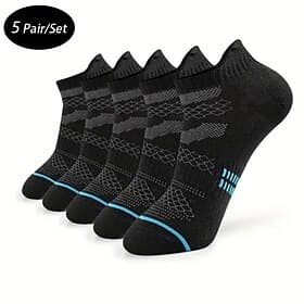 Per uomo 5 coppie Confezioni multiple Calzini Calzini da corsa Calzini casual Bianco Giallo Colore Color Block Sportivo Giornaliero Da mare Di base Medio spess