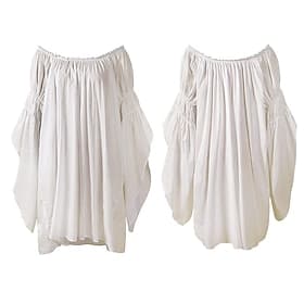 Retro vintage Middeleeuws Renaissance Blouse / overhemd Piraat Viking Effen Kleur Kostuum Dames Keltisch Piraat Fantasie Maskerade LARP Ren Faire Volwassenen B