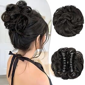 Chignons / Haarknoten Haarknoten Einclipsen Synthetische Haare Haarstück Haar-Verlängerung Locken Party Täglich Freizeitskleidung Dunkelbraun Braun Dunkelblond