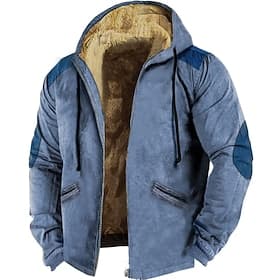 Men's Full Zip Hoodie Zip Up Hoodie Fuzzy Sherpa Fleece Jacket Fleece Hoodie Black Wine Blue Brown Dark Gray Hooded Plain Zip Up Zipper Pocket Sports Outdoor