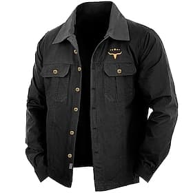 Herren Kuhmuster Arbeitshemd Westernhemd Cargohemd Langarm Lässig Sport Outdoor Ausgehen Herbst Winter Umlegekragen Button-Down Schwarz Armeegrün Khaki