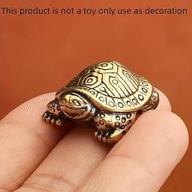 Ornement de tortue de longévité en laiton antique, décoration de maison de bon augure, petit cadeau pour les amateurs d'animaux de compagnie