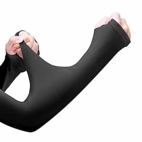 1 paire Manches de vélo Chauffe-bras Manches de bras de refroidissement de protection solaire UV Résistant aux UV Séchage rapide Poids Léger Cyclisme Blanche N
