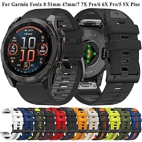 Watch Band for Garmin Fenix 8 47mm 51mm 7X 6 6X Pro Epix Pro Instinct 2X Approach S70 S62 S60 Forerunner 955 945 Epix Marq Descent Quatix 22mm 26mm Silicone Re