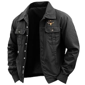 Men's Cow Print Shirt Work Shirt Western Shirt Long Sleeve Casual Sports Outdoor Going out Fall Winter Turndown Button-Down Black Army Green Khaki