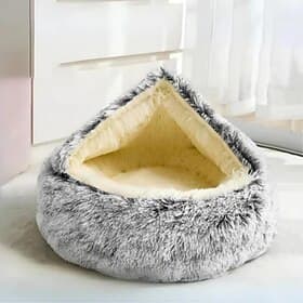 Cat Plush Bed Calming Donut Dog Bed Cat Bed, Anti-Anxiety Washable Round Bed, Fluffy Dog Cuddler Bed, Cozy Dog Cat Cushion Bed for Small Puppy