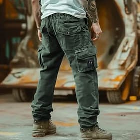 Herren Cargo-Hosen Cargohose Taktische Hose Hose Freizeithose Kordelzug Elastischer Bund Gerader Schnitt Einfach Komfort Weich Volle Länge Outdoor Lässig Tägli