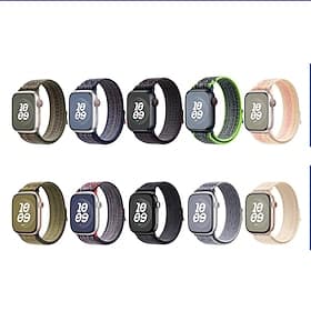 Sportsrem Kompatibel med Apple Watch-klokkereim 38mm 40mm 41mm 42mm 44mm 45mm 49mm Justerbar Stoff Erstatningsklokkerem til iwatch Ultra 2 Series 9 8 7 SE 6 5