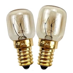 Bombilla para horno con base E14, bombilla incandescente regulable de 15 W/25 W para horno, microondas, calentador de cera Lámpara de sal 2 piezas