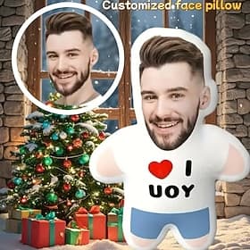 Custom Face Pillow Cushions Personalized Photo Minime Throw Pillow Humanoid Cushion Funny Gag Anniversary Gift For Him Her Mini Me Doll Toy I Love You Valent