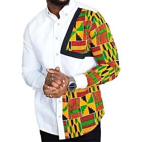 Men's Color Block Geometric Pattern Geometry Shirt Button Up Shirt Long Sleeve Fashion Designer Casual Outdoor Casual Daily Fall Winter Turndown Print Button-