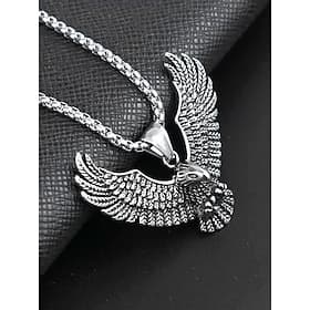 Silberne Adler-Anhänger-Halskette für Herren – auffälliger und detaillierter symbolischer Schmuck für Stärke und Freiheit