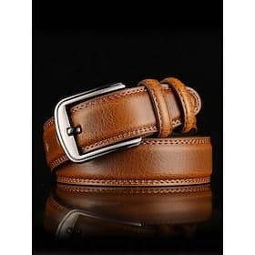 ceinture en cuir véritable pour homme avec boucle en métal classique - accessoire durable et élégant pour une tenue décontractée et formelle
