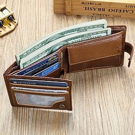 Portefeuille en cuir véritable, porte-monnaie en cuir de vache avec couche supérieure, portefeuille horizontal multi-cartes, portefeuille d'affaires haut de ga