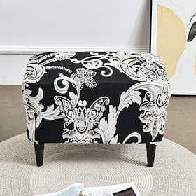 Floral Printed Stretch Ottoman Cover Spandex Elastic Stretch Rectangle Folding Storage Covers Removable Footstool Protect Footrest Covers