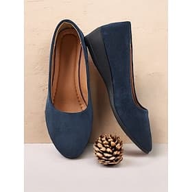Women's Soft Navy Blue Faux Suede Slip-on Flats with Cushioned Sole Perfect for Everyday Wear