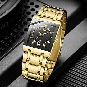 nouvelle montre à quartz tendance en acier inoxydable pour hommes calendrier étanche simple loisirs sports montre carrée automatique non mécanique