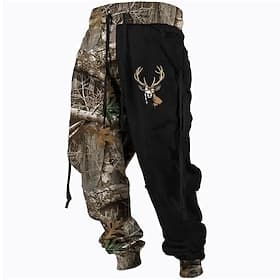 Herren Tarnfarben Jagd Hirsch Jogginghose Trainingshose Hose Hosen Mittlere Taillenlinie Elastischer Kordelzug in der Taille Aktiv Vintage Brautkleider schlich