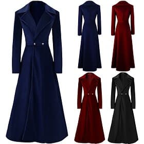 Retro Vintage Punk Gothic Steampunk Coat Plague Doctor Solid Color Fancy Dress Women's Christmas Halloween Carnival Party Adults' Coat
