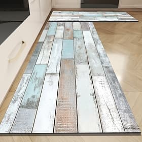 Vintage-Teppich in Holzoptik, Küchenmatte, rutschfeste, ölfeste Bodenmatte, Wohnzimmerteppich, Indoor-Outdoor-Matte, Schlafzimmerdeko, Badezimmermatte, Eingang