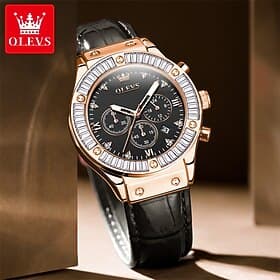 New Olevs Olevs Brand Fashion Belt Women'S Quartz Watches Chronographs Calendar 24 Hours Luminous Simple Leisure Sports Watches Diamonds Waterproof Sports Wome