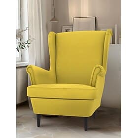 Velvet Wing Chair Cover Solid Color Quilted Slipcovers STANDcover LITB PRIME cover
