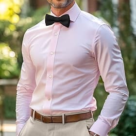 Homme Chemise habillée Chemise boutonnée Chemise sans repassage Chemise à Col Uni Quotidien Travail Vert Claire bleu marine manche longue Col Toutes saisons Vê