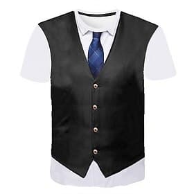 Herren Grafik Abstrakt 3D T Shirt Kurzarm T-Shirt Rundhals Hemd Streetwear Geschäftlich Arbeit Ausgehen Schwarz Wein Marineblau Bekleidung S M L XL 2XL 3XL 4XL