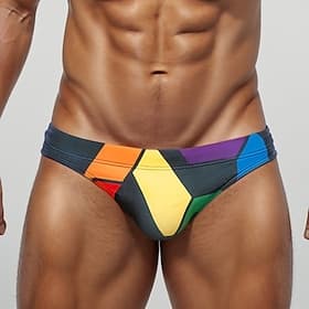 Men's Swim Shorts Swim Trunks Patchwork Quick Dry Comfortable Breathable Swimwear Bottoms Surfing Beach Water Sports Summer