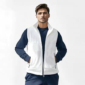 Herren Weste Training Outdoor Urlaub Sport Outdoor Neutral Mode Frühling Herbst Polyester Einfarbig Rollkragen Schwarz Weiß Marineblau Armeegrün Weste
