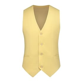 Men's Vest Waistcoat Gilet Vacation Daily Date Fashion Casual Spring Summer Buttons Pocket Polyester Comfortable Plain Single Breasted One-button V Neck Regul