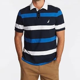 Hombre A Rayas Polo de rugby Manga Corta Camisas de polo Camisas con cuello Casual Escuela Exterior Deportes Ropa Cotidiana Impresión 3D Verano Primavera Otoño