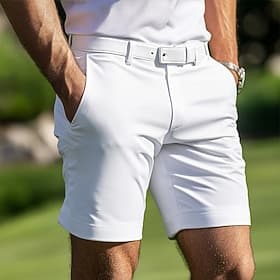 Men's Shorts Dress Shorts Summer Shorts Golf Shorts Pocket Straight Leg Plain Lightweight Breathable Knee Length Outdoor Daily Running Sports Fashion Black Whi