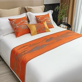 Bed Runner Bed Scarf, Satin Decorative Bed Scarf for Home Hotel Bedspreads Scarves Protection Modern Solid Bed Runner for Foot of Bed Home Bedroom Bedding Deco