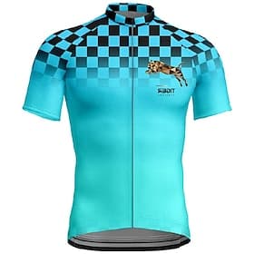 Men's Cycling Jersey Plaid Gradient Short Sleeve Bike Tee Tshirt Jersey with 3 Rear Pockets Mountain Bike MTB Quick Dry Anatomic Design Wicking Breathable Spor