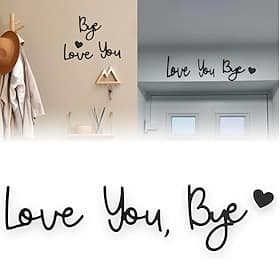 love you bye sign Above Door Topper Decoration, Wooden Script Decor Sign for Door,Home,Windows and Walls, Christmas Valentine's Wedding Thanksgiving Gift