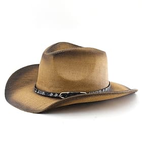 Men's Sun Hat Cowboy Hat Cream Pink Straw Rope Vintage Style Fashion 18th Century Daily Theme Party Solid / Plain Color Sunscreen Cosplay