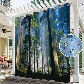 Waterproof Outdoor Curtains with Grommets, Thick Privacy Panel for Patio, Porch, Pergola Indoor Use