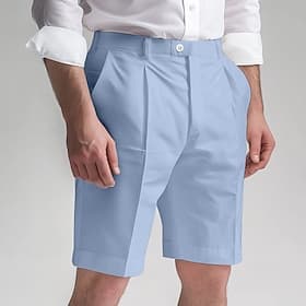 Homens Calção Shorts sociais Bermudas Bolsos Perna reta Tecido Conforto Sem Ferro Comprimento do joelho Escritório O negócio Diário Elegante Moda Preto Branco