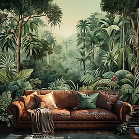 Tropischer Regenwald Landschaft Wandteppich Wandkunst Großer Wandteppich Wandmalerei Fotohintergrund Deckenvorhang Wohnraum Schlafzimmer Dekoration Sommer