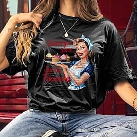 T-Shirt T-shirt Retroposter Retromeisje Jaren '50 Retro vintage T-shirt mouw Grafisch voor Dames Volwassenen Heet stempelen voor Maskerade Casual / Dagelijks