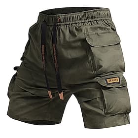 Homme Shorts cargo Short de camping Short camouflage Shorts de Randonnée Taille Élastique Jambe Droite 6 poches Uni Camouflage Portable Évacuation de l'Humidit