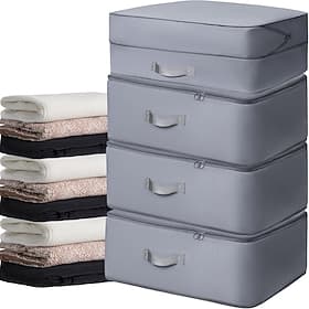 Lot de 4 sacs de compression auto-compresseurs ultra peu encombrants pour le rangement, sacs de compression auto-compresseurs ultra peu encombrants, organisate
