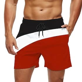 Men's Board Shorts Swim Shorts Swim Trunks Patchwork Drawstring with Pockets Quick Dry With Pockets Board Shorts Bottoms Surfing Beach Water Sports Summer