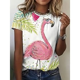 Damen T Shirt Sommeroberteile Druck Grafik Klassisch Lässig Kurzarm Rundhalsausschnitt Crop Tops Täglich Wochenende Regenbogen Sommer Frühling Herbst