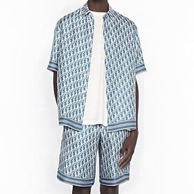 Men's Graphic 2pcs Shirts Sets Summer Tops Short Sleeve Short Pants Turndown Casual Outdoor Casual Daily 3D Print Summer Robin's Egg Blue