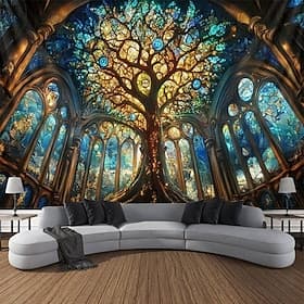 Baum des Lebens Hängender Wandteppich Wandkunst Großer Wandteppich Wanddekor Fotografie Hintergrund Decke Vorhang Haus Schlafzimmer Wohnzimmer Dekoration Buntg
