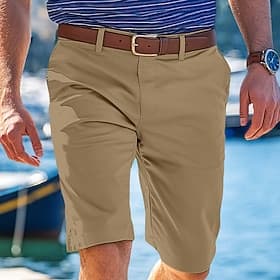 Herren Shorts Kurze Hosen Kleid-Shorts Sommer-Shorts Arbeitsshorts Kurze Golfhosen Knopf Multi Pocket Glatt Komfort tragbar Knielänge Outdoor Täglich Festtage