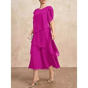 Robe de remise de diplômes femme robe midi couleur unie rouge vin rose été printemps robe en A robe à volants robes de travail semi-formelles formelles ajustem