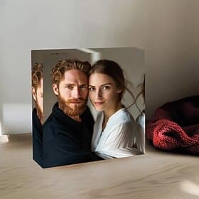 Personalized Acrylic Photo Block, Custom Clear Acrylic Picture Block with Photo, Freestanding Acrylic Keepsake for Wedding, Birthday, Father's Day Gift